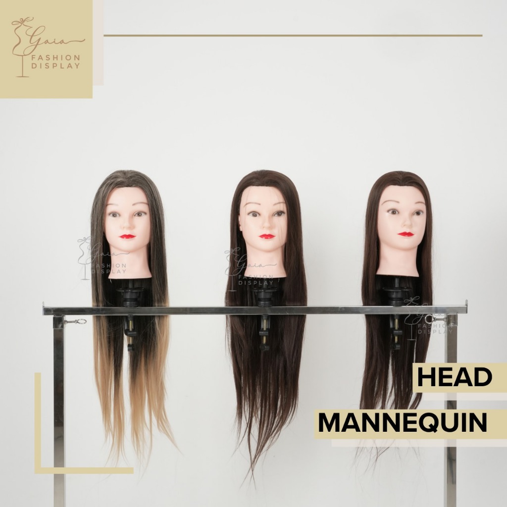 Manekin Bisa Potong Rambut Catok Manekin Kepala Rambut Salon Hairdo Sanggul Sasak / Manekin Kursus P