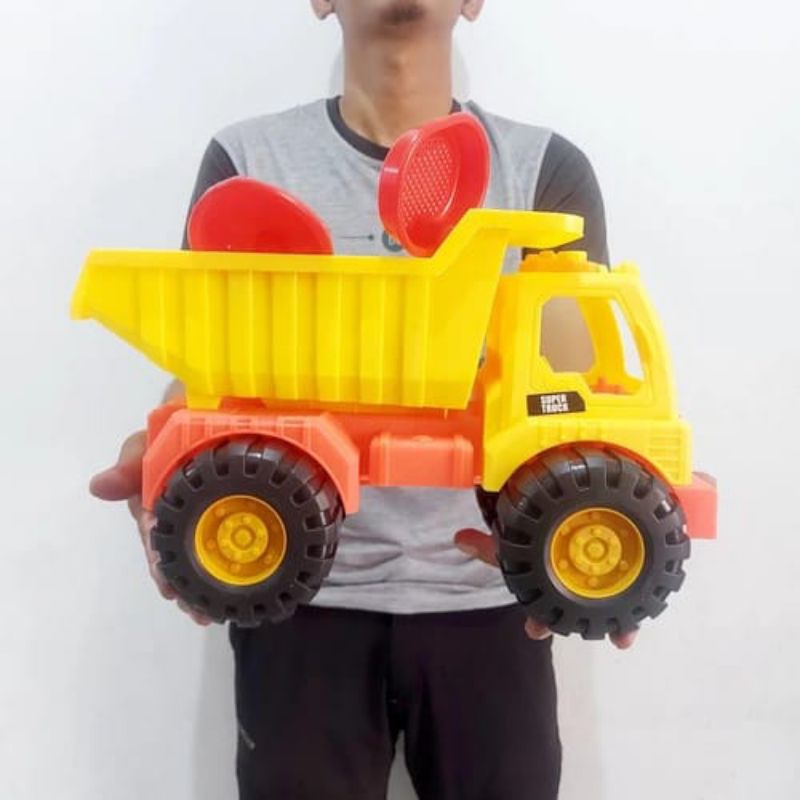 Mainan Mobil Dump Truck Jumbo - Mobilan Truk Tanah Pasir Besar Anak Laki Cowok Mobil Mobilan Tarik P