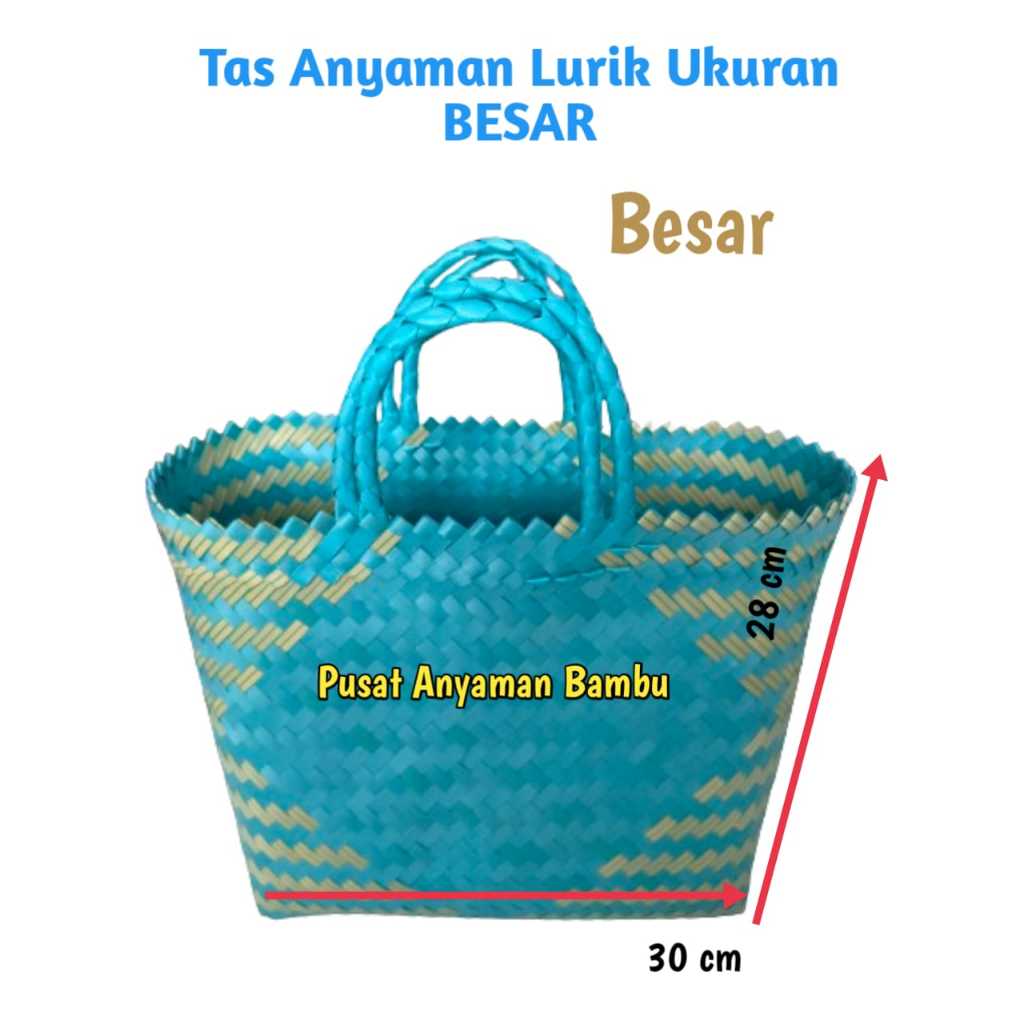 Tas Anyaman Plastik LURIK BIASA Ukuran BESAR Warna RANDOM Tas serbaguna tas belanjaan sayuran murah