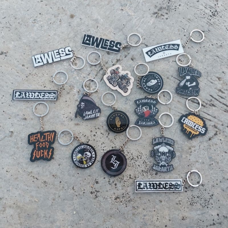 GANTUNGAN KUNCI - LAWLESS JAKARTA DAN SEKEPAL ASPAL - AKRILIK KUSTOM