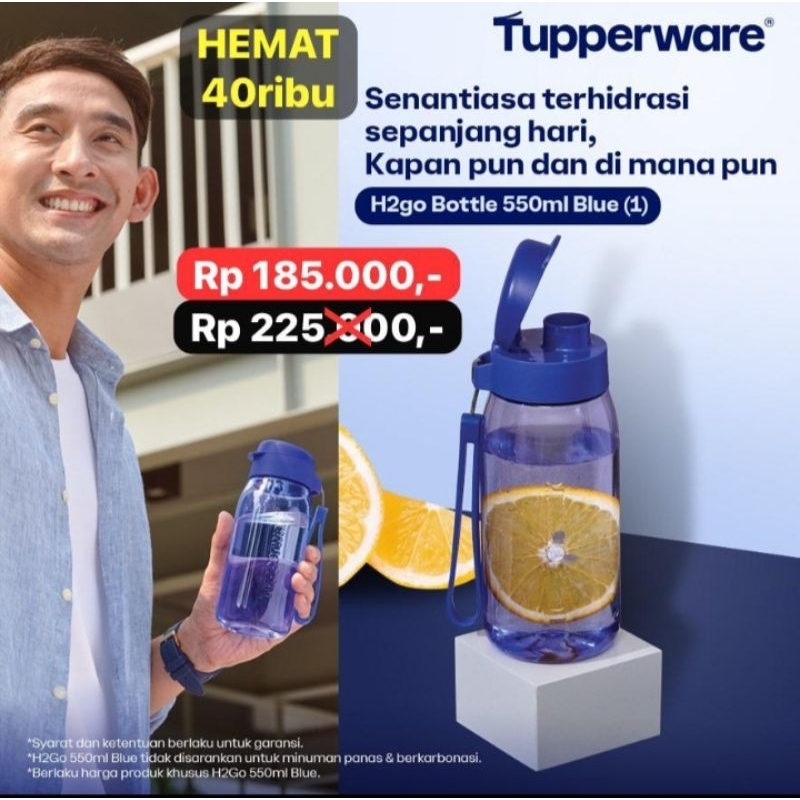 H2GO 500ml per pcs Tupperware Botol