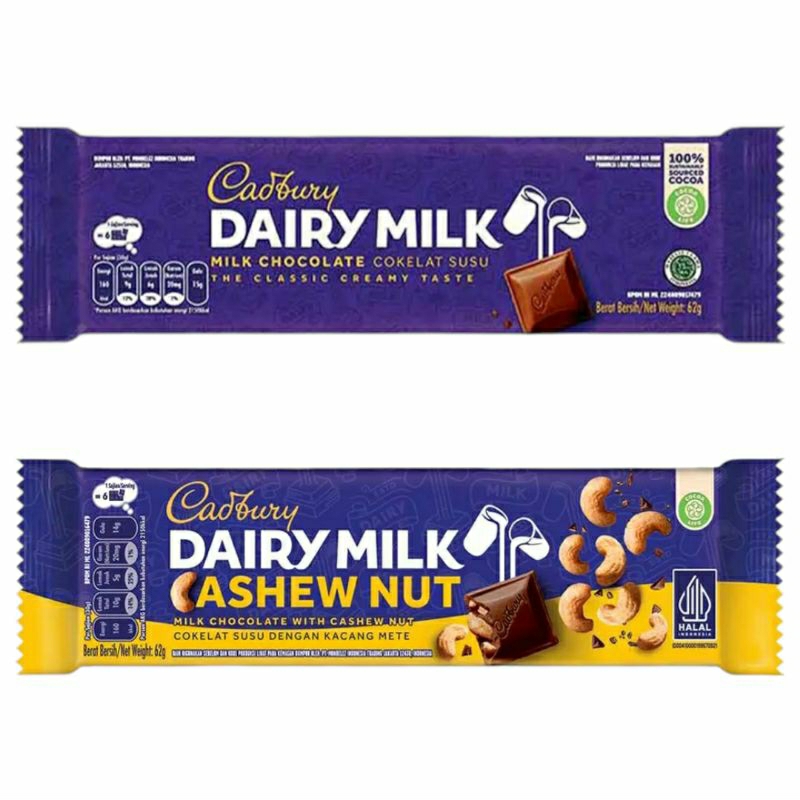 

Cadbury Dairy Milk Chocolate 62 gr / coklat / cokelat susu