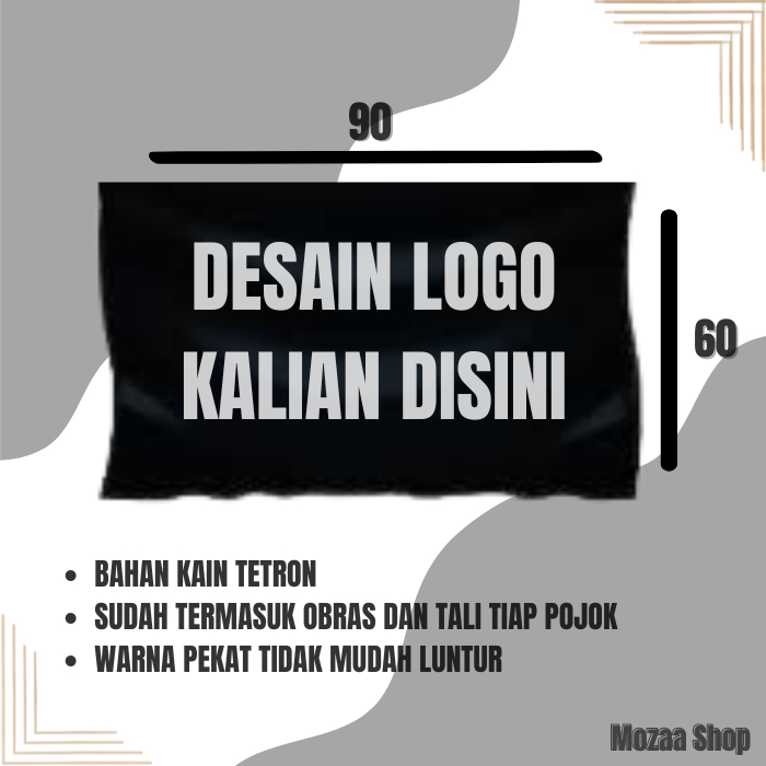 custom bendera desain logo sendiri ukuran 90x60