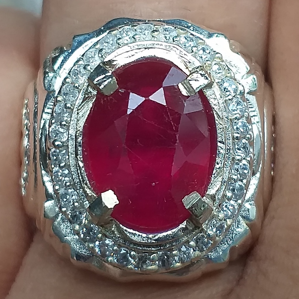 Cincin Ruby Pigeon Blood Cutting Memo GLAB Natural & Murah