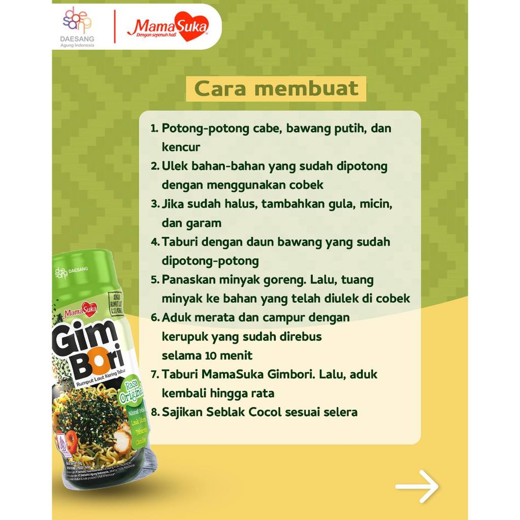 

Ay00! MAMASUKA Gim BRumput Laut Kering Tabur 50gr