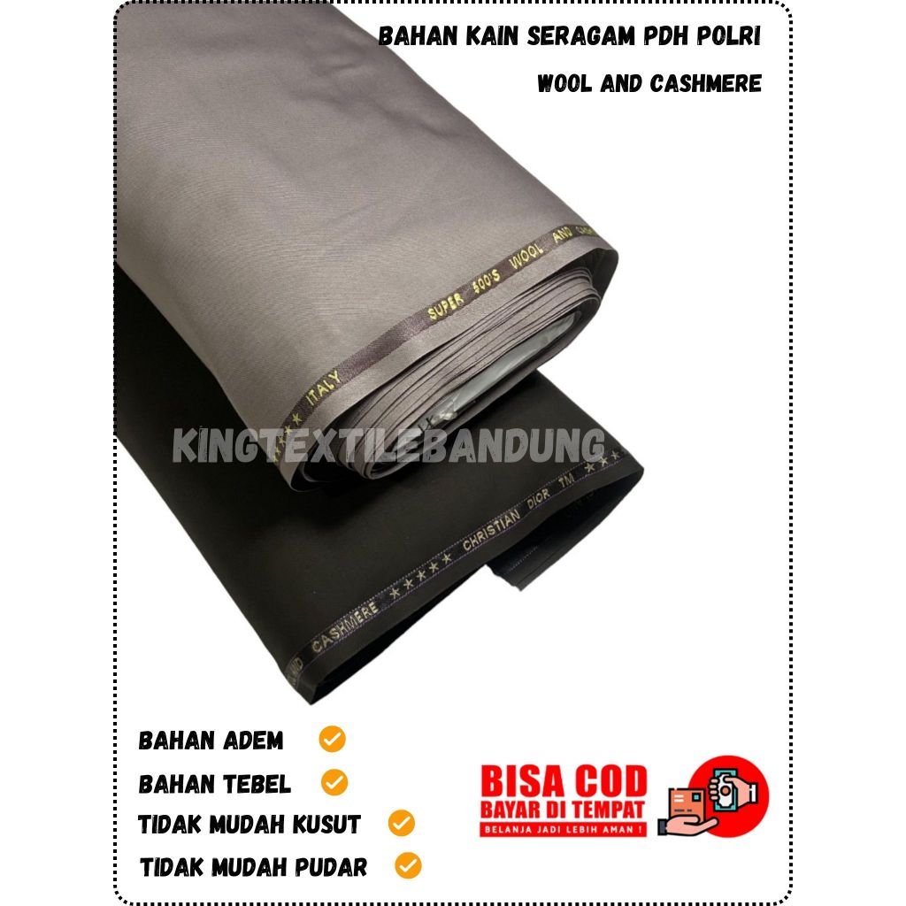 Kain polri/ kain pdh polri/ kain setelan seragam dinas pdh polri wool adem