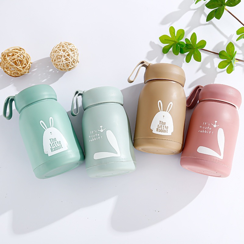 Botol Minum Kaca Mini 320ml Souvenir Botol Kelinci Bunny Rabbit Botol Termos Kaca