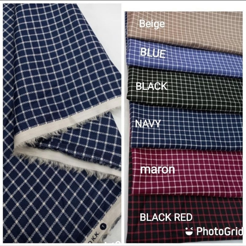 ORIGINAL katun jepang Tokai senko motif kotak rantai - kain kotak Gingham - bahan 100% katun - kemej