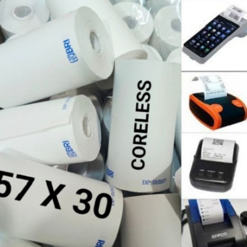 

Kertas Struk Kasir Thermal 58/57x30 LOGO BANK BRI Untuk EDC BRI LINK / PRINTER BL....