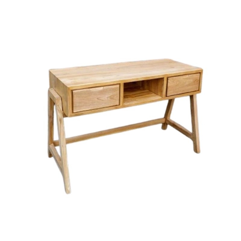 meja kerja minimalis kayu jati solid