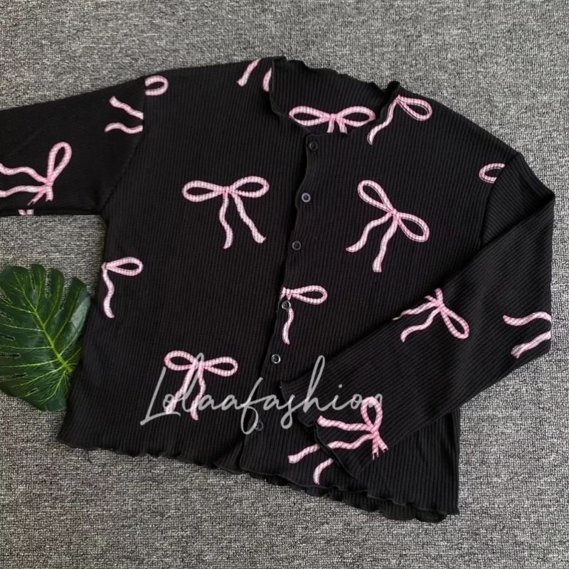 CARDIGAN CROP RAJUT MOTIF / Cardigan Crop Korean Style / Cardigan Rajut / Cardigan Croptop / Atasan 