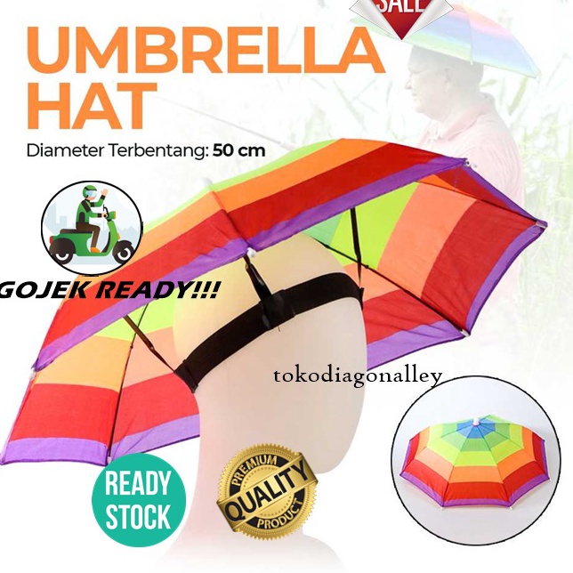 Hemat Harga  Payung Model Topi Umbrella Hat Anti Panas dan Hujan Topi Payung Caping Payung Murah