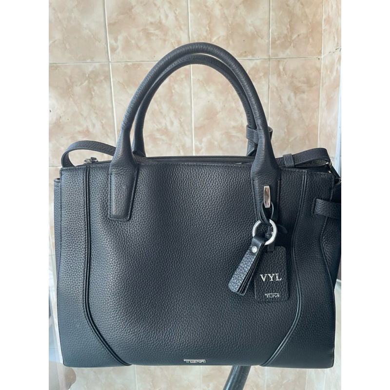 Preloved Tas Tumi Stanton Small Kiran Tote Business Brief Case Carry-on Bag Laptop Leather Black Tas