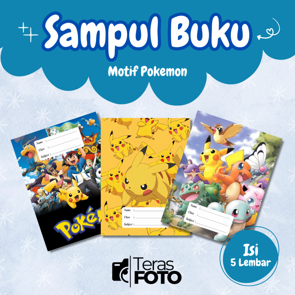 

(Isi 5 Lembar) SAMPUL BUKU MOTIF ESTETIK POKEMON/ SAMPUL BUKU TULIS SIDU CAMPUS BIGBOSS / SAMPUL BUKU BOOK COVER A5/B5 / SAMPUL BUKU AESTHETIC