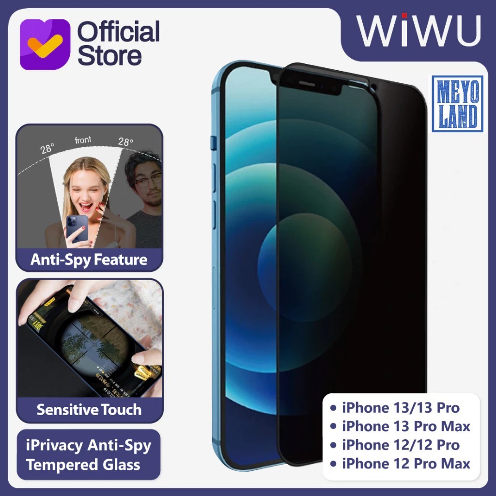 Tempered Glass iPhone 13 / 12 Pro / Pro Max WiWU iPrivacy Anti Spy Full Cover Screen Protector ORIGI