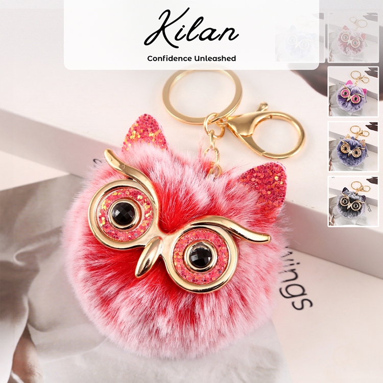 HUMAIRA Gantungan Kunci Pom Pom Bulu Gantungan Tas Lucu - CC032