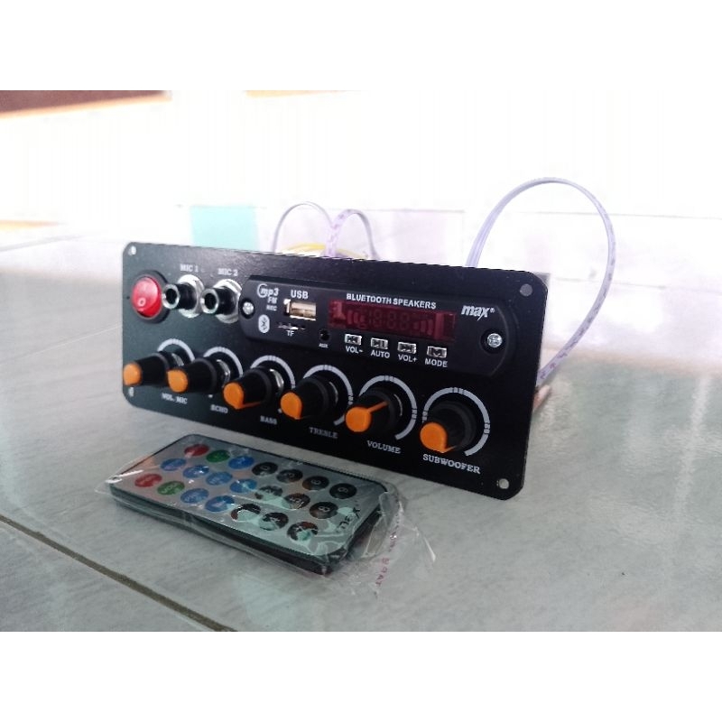 Kit aktif speaker mono lengkap mic dan echo extra filter subwofer