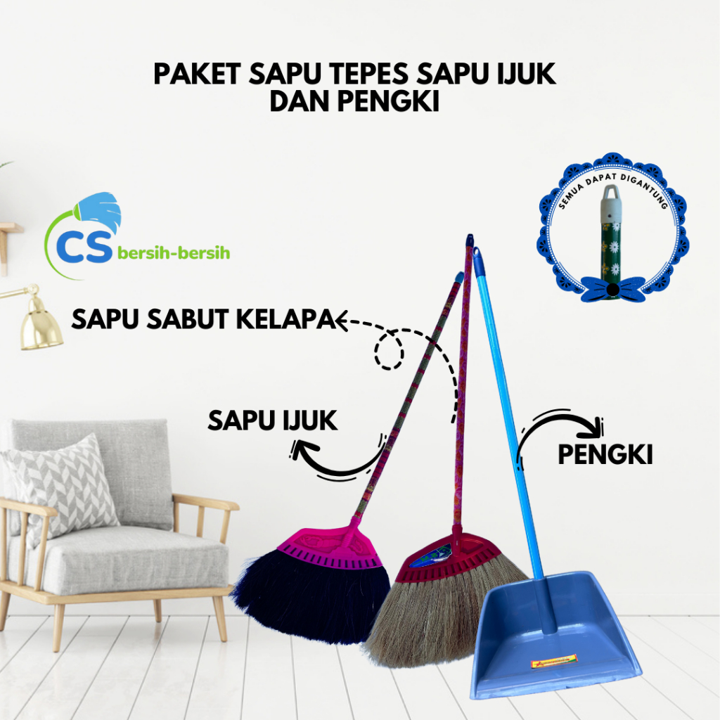 PAKET SAPU IJUK, SAPU SABUT KELAPA DAN PENGKI