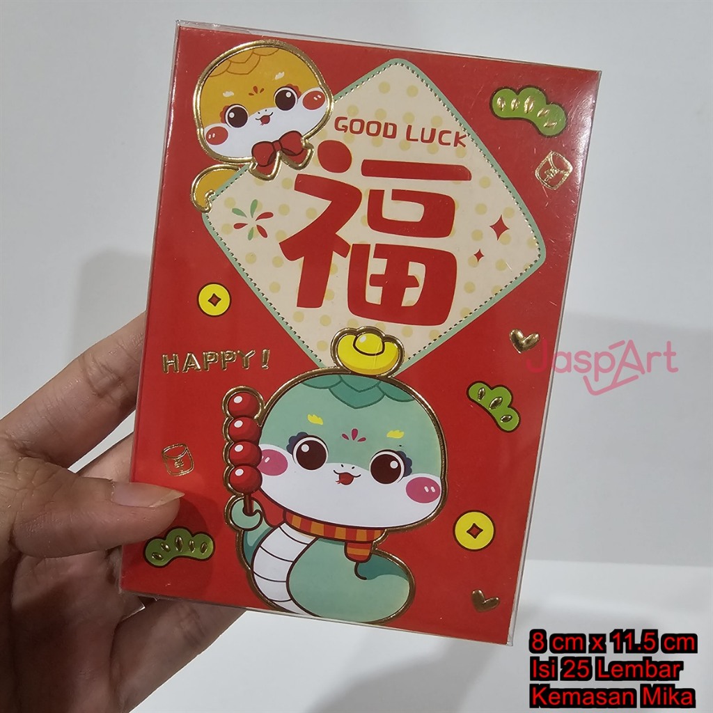 

JASPART ANGPAO IMLEK SHIO ULAR SNAKE 2025 HONG BAO FUNG PAU KOTAK MIKA PERSEGI ISI 25