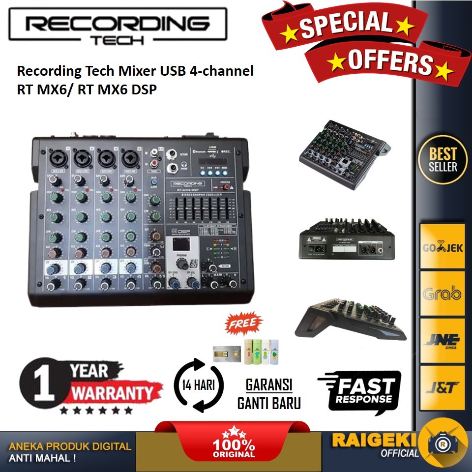 Mixer USB Recording Tech RTMX6 RT MX6 DSP