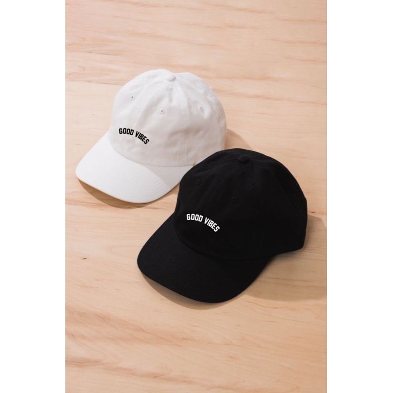 Topi baseball custom bordir GOOD VIBES premium quality