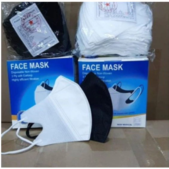 Grosir Masker Duckbill Garis 3ply isi 50 pcs Disposable Face Mask Anti Debu Non-Box