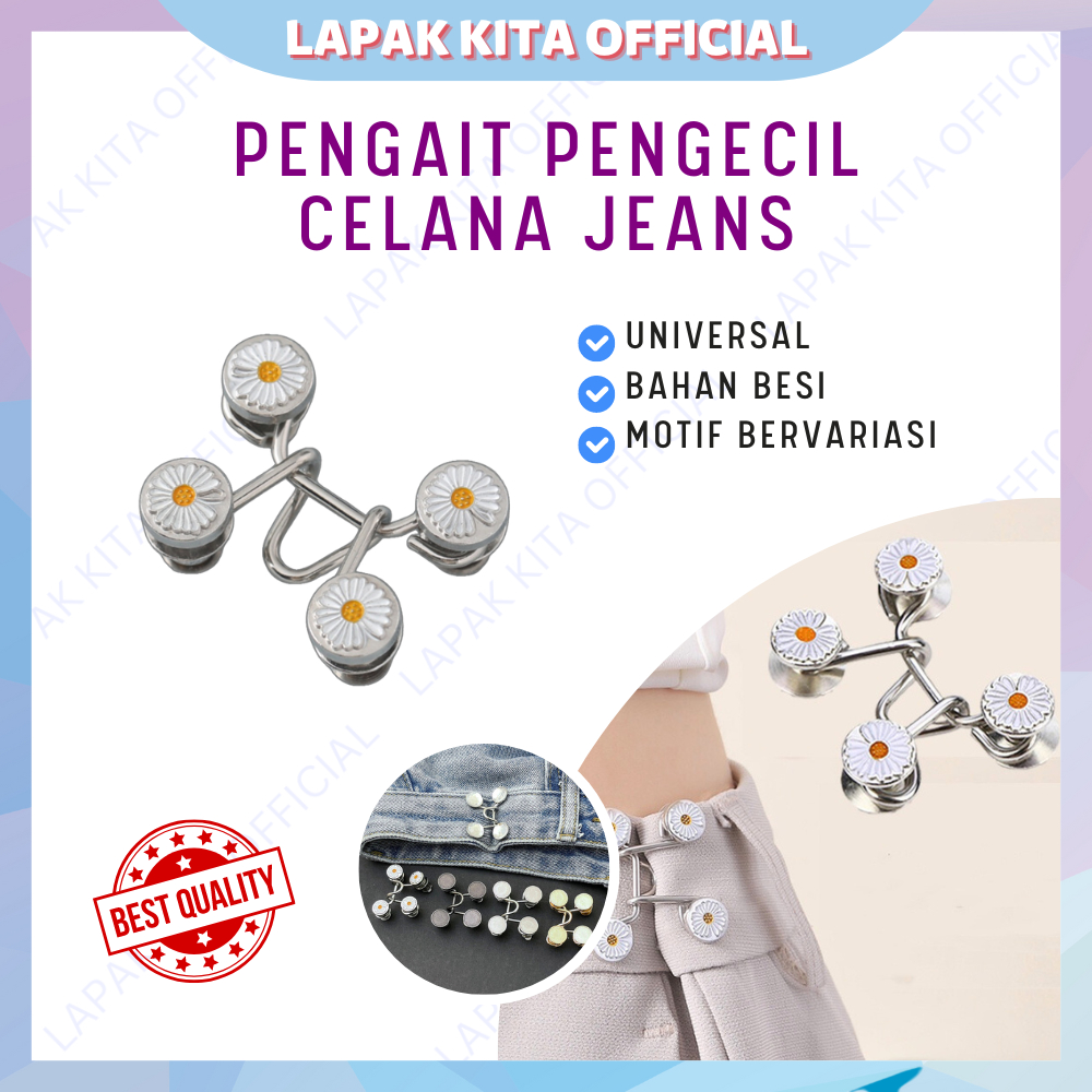 Kancing celana logam adjustable pin pengecil pinggang celana jeans