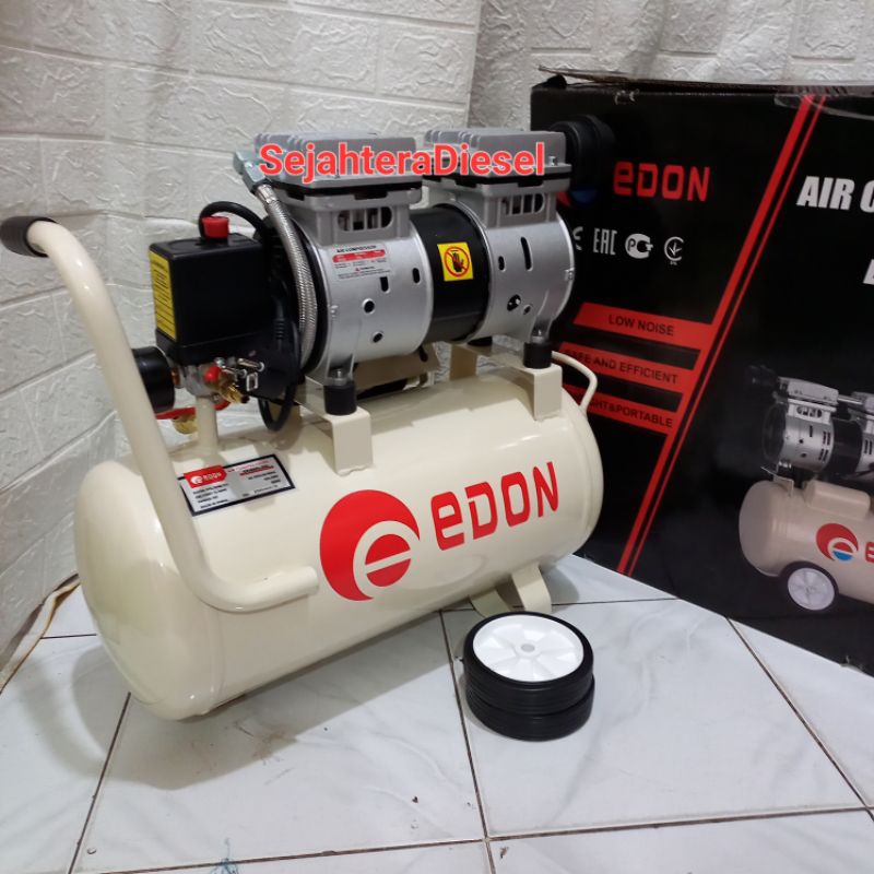 Kompresor Angin Listrik  EDON Tangki 25Liter Oiless Silent  PROMO