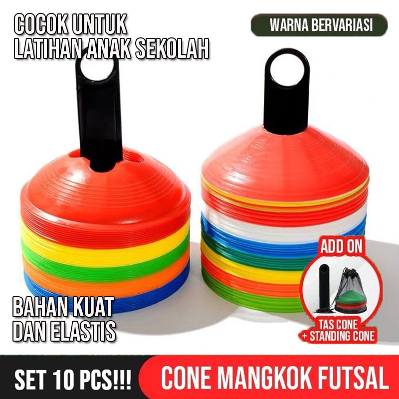 NEW BBAK PAKET 10 PCS Cone Mangkuk Kun Mangkok Marker Sport Cones Latihan Sepakbola XTRA TAS