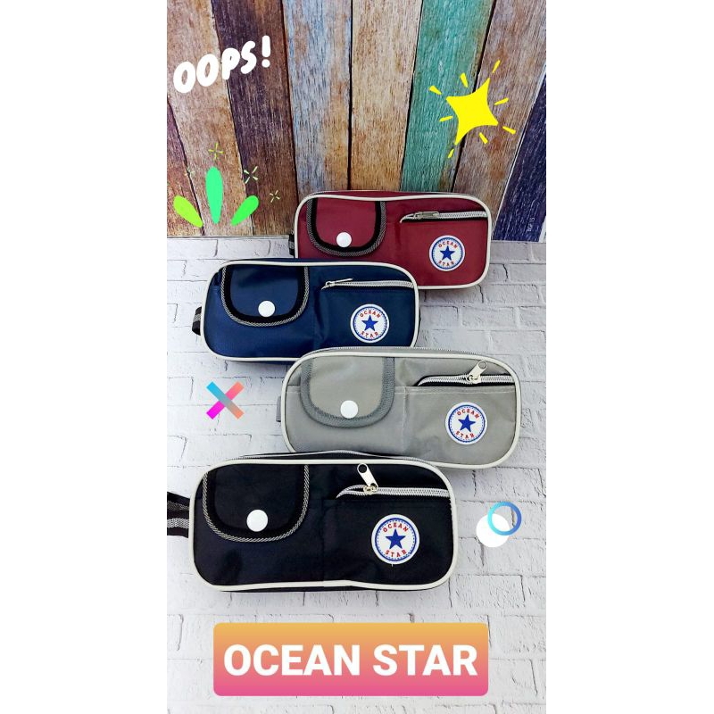 

12 Pcs pencil case bahan impor model 2 sleting + kancing