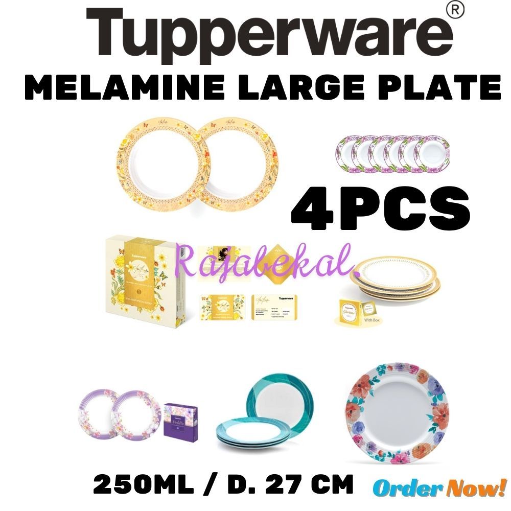 PROMO Tupperware Melamine Large Plate 4pcs Glorious Large Plate // cattleya // anne avantie // magno