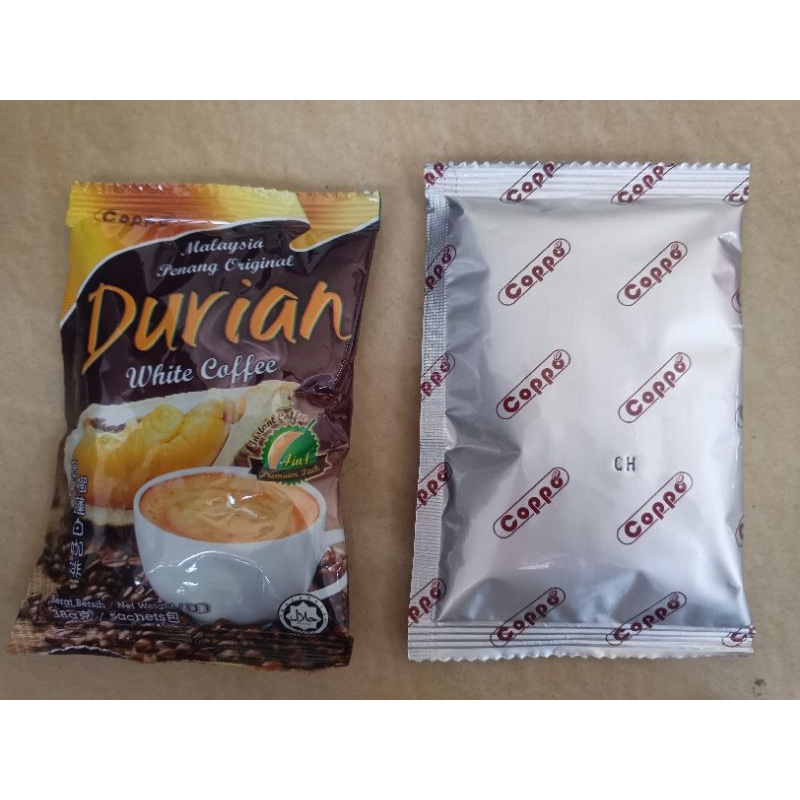 

COPPO White Coffee Durian | Coppo Coffee Hazel Hazelnut | Coppo Kopi Penang Malay Saset / Eceran / Sachet