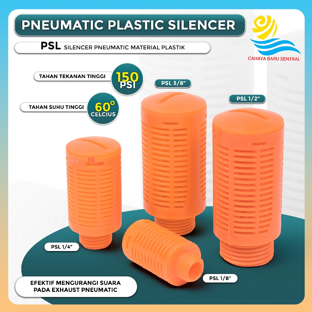 SILENCER PLASTIK PNEUMATIC UKURAN 1/4" PSL 02