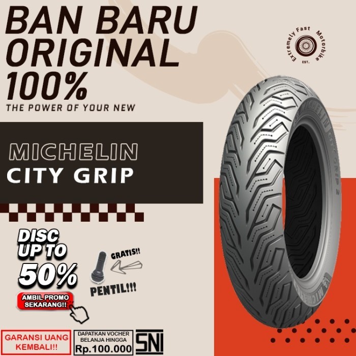 Ban Motor Matic Tubeless Michelin City Grip Ring 10 Ban Motor Vespa Tubles Depan Belakang Ring 11 12