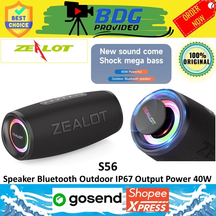 ZEALOT S56 / Speaker Portable Outdoor Zealot S56 RGB IP67 waterproof Full-range