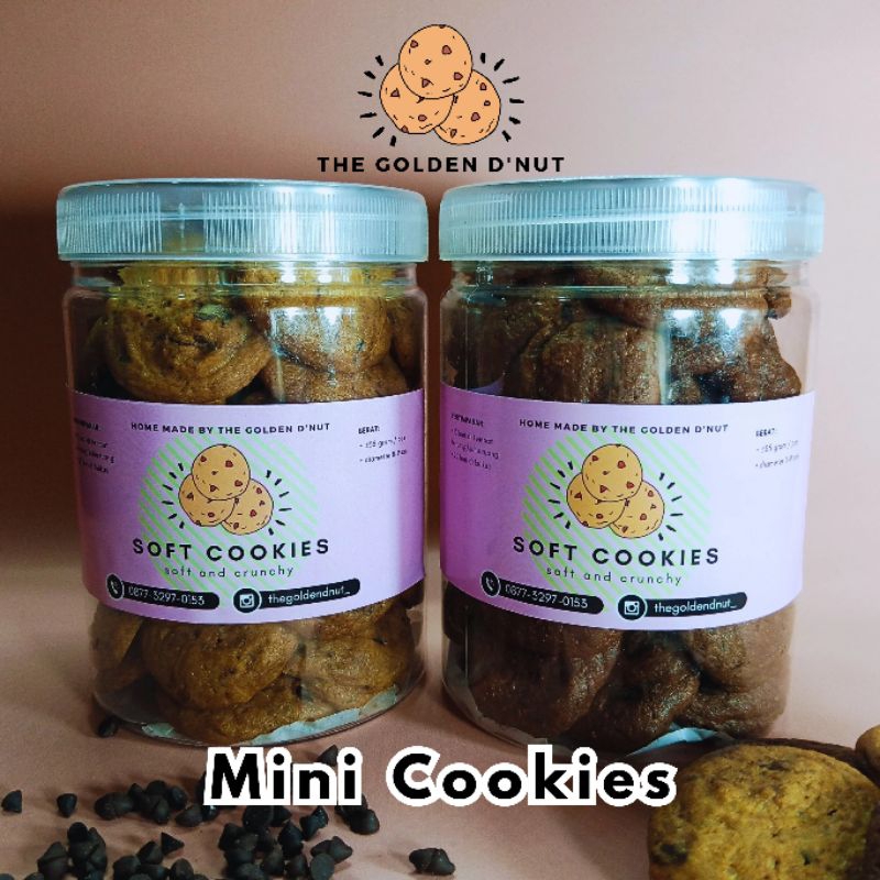 

Mini Cookies topless 750mili berat ±260gram || premium bite size cookies the golden d'nut