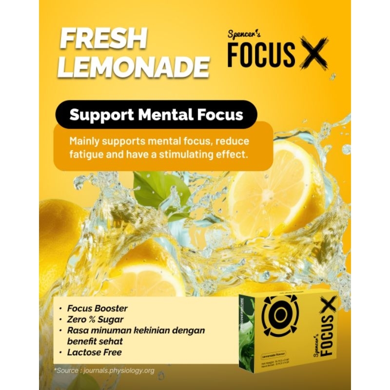 

Spencer's Focus X Lemonade Flavour | Support Mental Focus | Minuman Healthy Diet Support