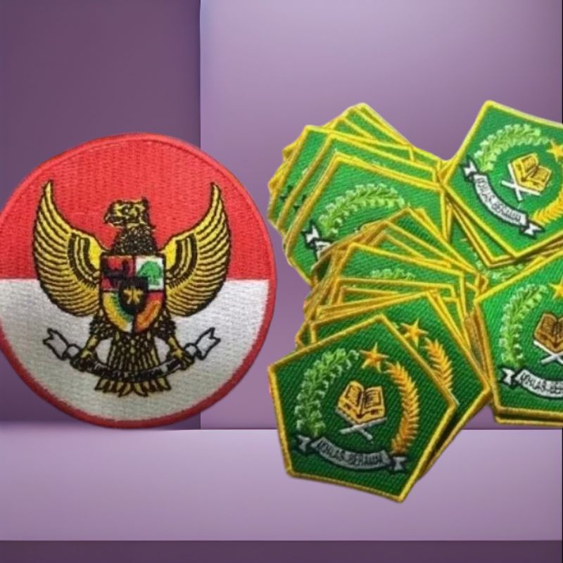 logo bordir emblem kemenag garuda