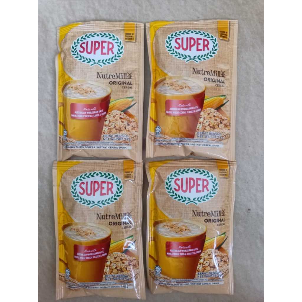 

SUPER NutreMill Original Cereal Super Instant Cereal/ Nutritious Cereal/ sereal Satuan / Eceran / Saset / Sachet