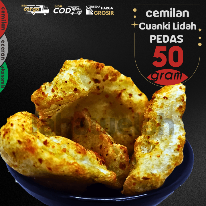 

Cemilan Keripik Cuanki LIDAH PEDAS GURIH 50gr by Lahawelah