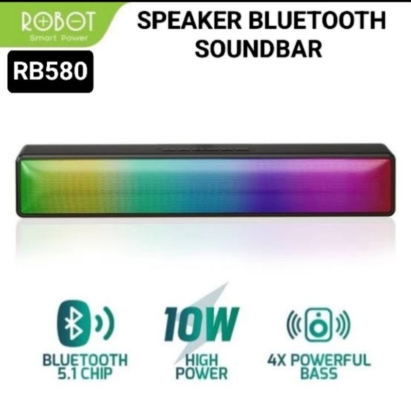 SPEAKER SOUNDBAR ROBOT RB580 Speaker Bluetooth RGB Sound Bar Robot RB 580
