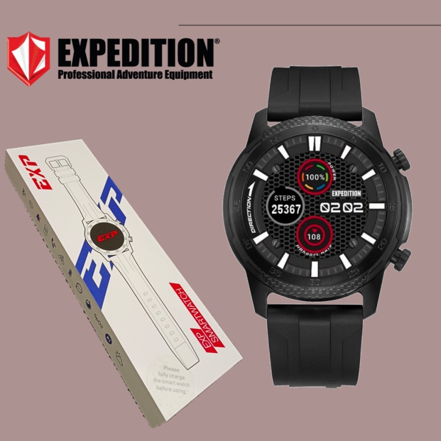 ORIGINAL Jam Tangan Pria Expedition SMARTWATCH ESW 1001 Garansi 1 Tahun - Strap Rubber