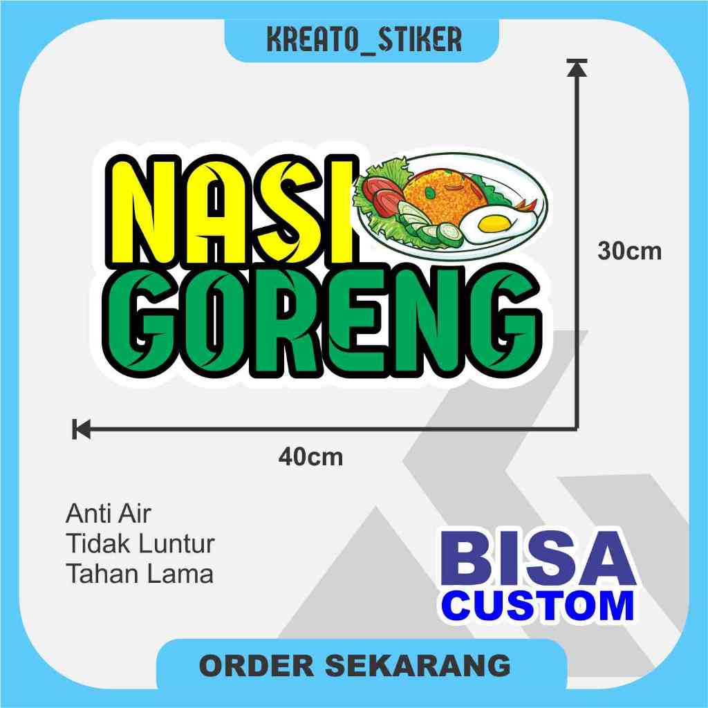 Sticker gerobak etalase Nasi Goreng