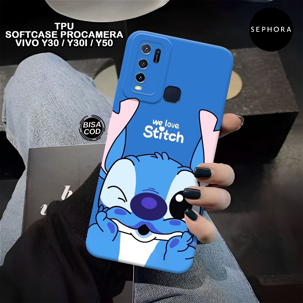Case VIVO Y30 Y30i Y50 Terbaru - Fashion Case Stitch - Softcase VIVO Y30 Y30i Y50 - Case Pro Camera 