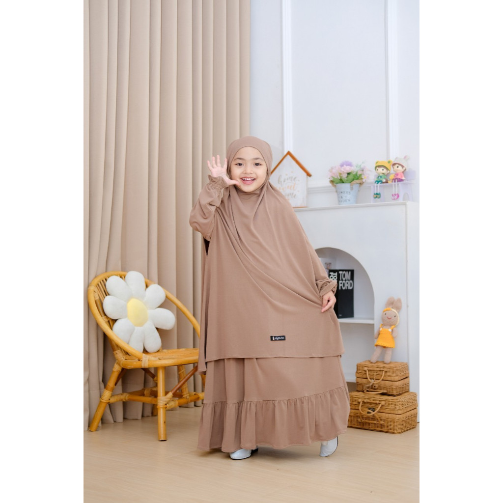 LIMITED PAKAIAN MUSLIM ANAK PEREMPUAN BAJU GAMIS ANAK PEREMPUAN MUSLIM SYAR'I CADAR ONE SET FRENCH