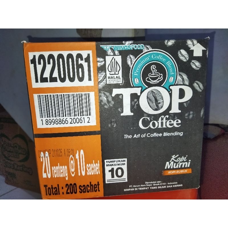 

top kopi coffee murni 7gr 1dus