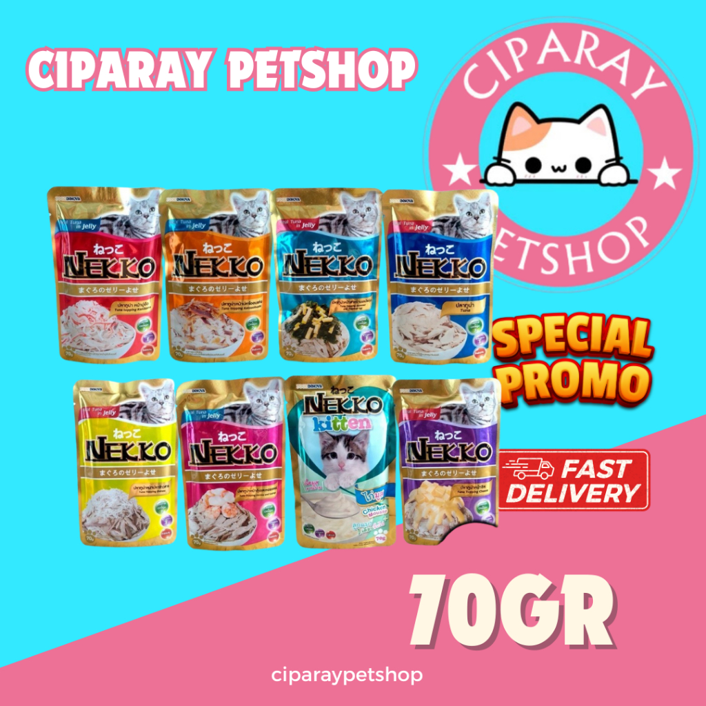 NEKKO POUCH cat food 70GR makanan basah kucing NEKKO