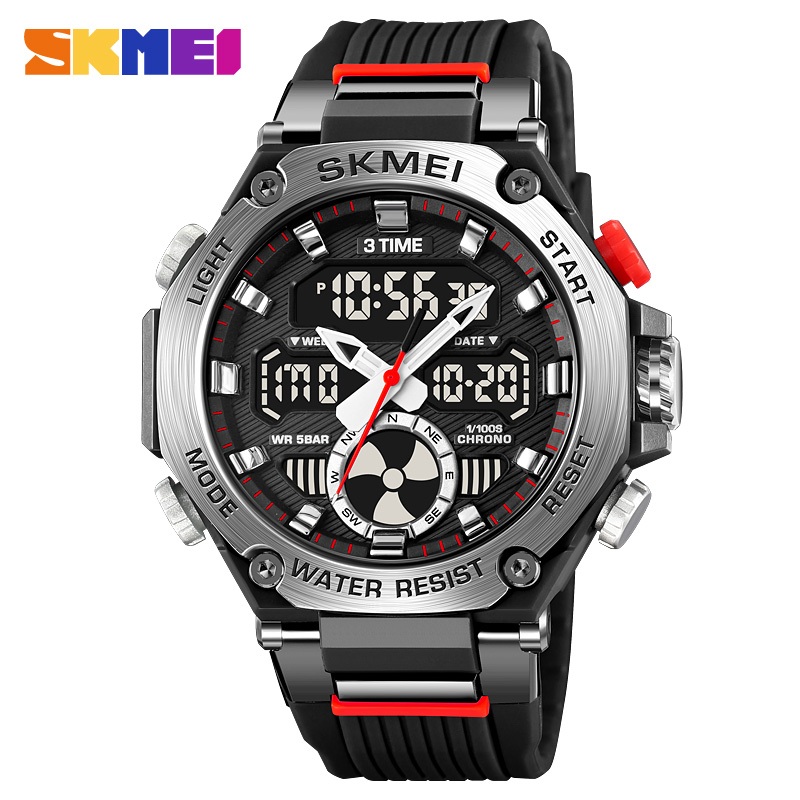 Jam Tangan Digital Pria SKMEI 2223 Black SILVERwater resist30m