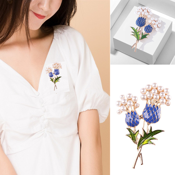 Tulip pearl brooch  / Bros bunga tulip / bros fashion elegan / bros hijab