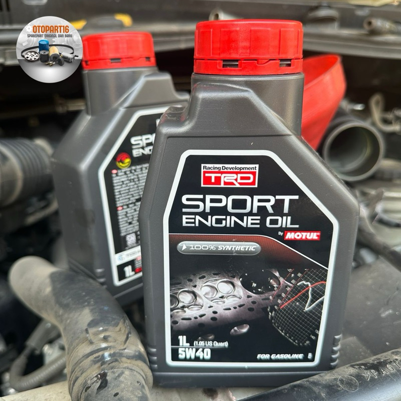Oli Mesin Bensin 5w/40 MOTUL TRD Sport Engine Oil 100% Synthetic Scan Barcode QR 1Liter Original